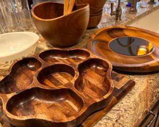 WOOD SALAD SET, SERVERS