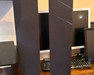 DEFINITIVE TOWER SPEAKERS AND SUBWOOFER (NOT SHOWN)