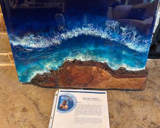 SETH ISAAC HAWAIIAN ARTIST ORIGINAL ART, EPOXY RESIN OCEAN ART