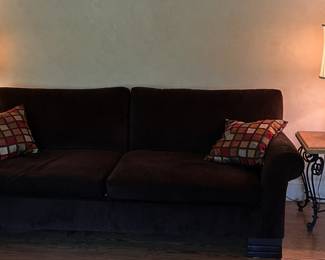 BROWN CORDUROY COMFY SOFA