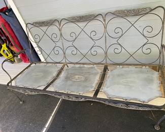 Meadowcraft Vintage Wrought Iron Outdoor Garden Sofa