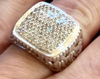 Large vintage John Hardy men’s 2.7 carat diamond ring circa 2005