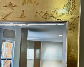 Fabulous large chinoiserie mirror by La Barge