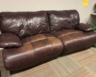 Leather power recliner sofa ~