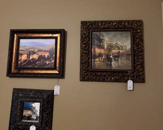 Framed art and mirror, frames are beautiful