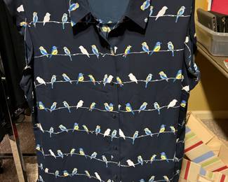 Ladies blouse with birds