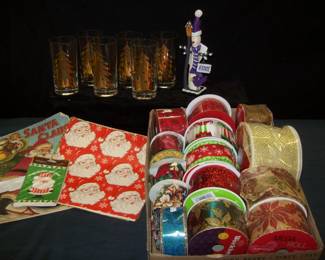 Vintage Christmas Wrap          Christmas Ribbon