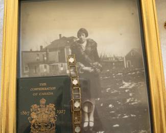 1927 shadowbox gal with her bridal jewelry 