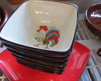 Metlox Poppytrail "Red Rooster" Bowls