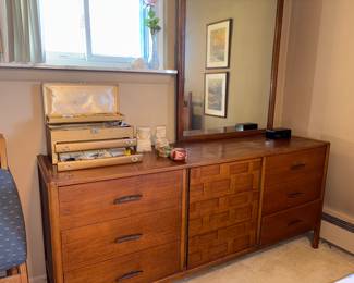 Mid Century Modern Dresser and Mirror