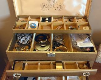 Costume Jewelry and Satin Jewelry Box