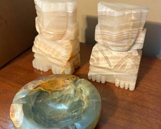 Mexican Onyx Figurines and Ashtray