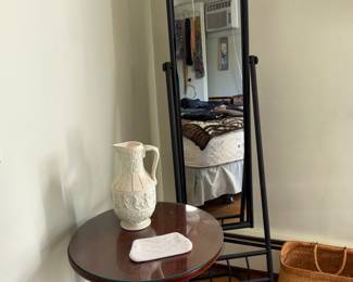 Stand Up Mirror and Side Table