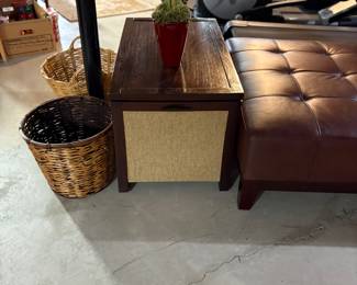 Wood and wicker side table