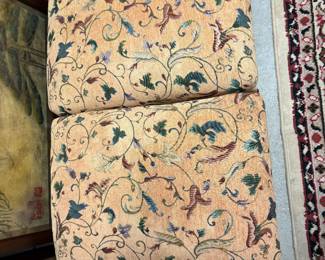 Set of two upholstered footstools
