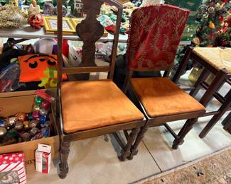 Set of two vintage dining chairs. 
