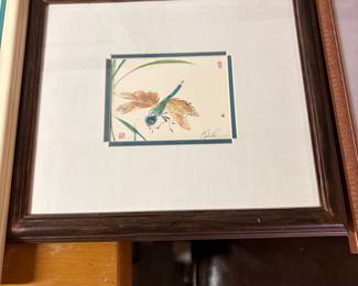 Dragonfly watercolor framed