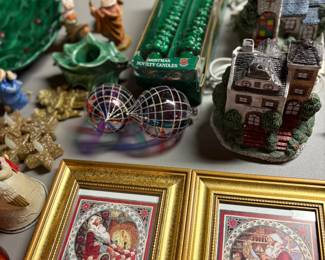 Christmas wall art, light up houses, ornaments, and more