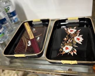oriental trays with chopsticks