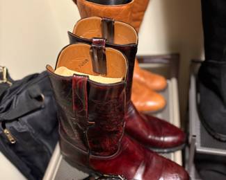 Men's Vintage Lucchese boots Cherry Red Leather