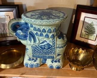 Oriental porcelain elephant decorative piece