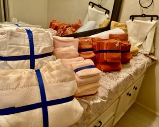 Linens, blankets, towels, pillowcases, coverlets, and more