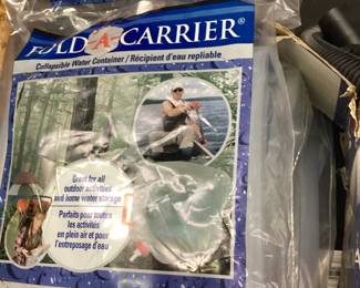 Reliance fold a carrier collapsible water container. It is a portable water container designed for outdoor activities in home water storage