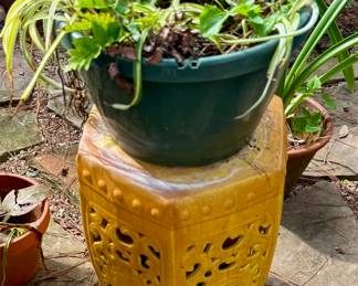 Ceramic Garden  yellow stool