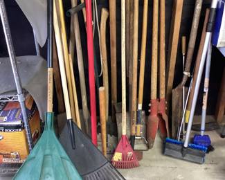 Racks,axes,sledgehammer, post hole digger, more yard tools.