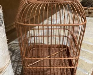 Decorative wicker birdcage