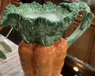 Fitz and Floyd Carrot Summer Garden Farmhouse Pitcher