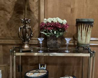 Glass & Brass Sofa Table