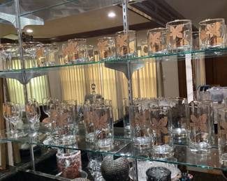 Libby Golden Foliage or Gold Leaves Glassware 