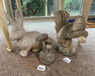 Garden Mushrooms, Garden Squirrel 