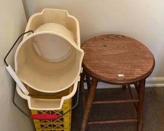 Buckets, Wooden Stool