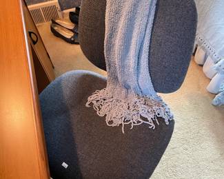 Office Chair, Throw Blanket 