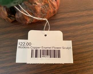 Watkins Copper Enamel Flower Sculpture