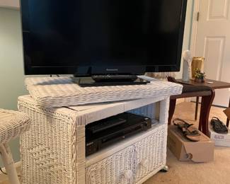 Wicker Entertainment Center, Panasonic TV
