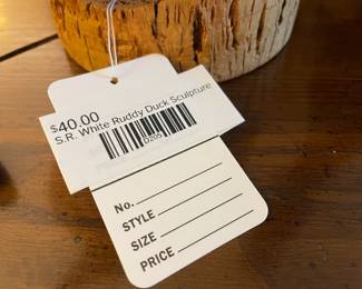 S.R. White Ruddy Duck Sculpture 