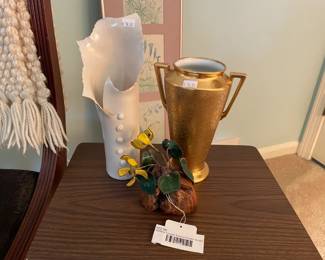 Watkins Copper Enamel Flower Sculpture, Vases, Gwen Frostic Prints