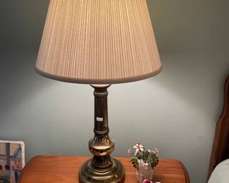 Table Lamp, Vintage Porcelain Ashtrays 
