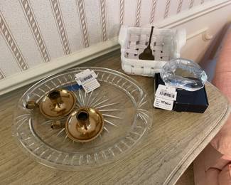 Waterford Overture Serving Tray, Nybro Crystal Figure