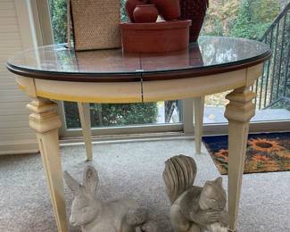 Circle Table, Garden Mushrooms, Garden Squirrel 