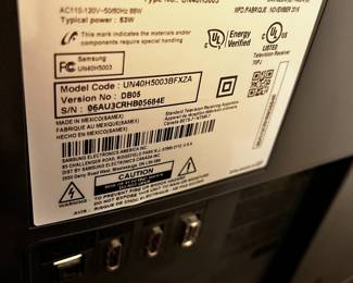 #33	Samsung 40" TV w/remote	 $75.00