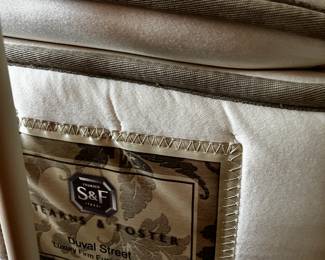 #84	White Cast Iron Full Size Bed w/Glass Ball Top w/stearns & Foster Mattress Pillowtop	 $275.00