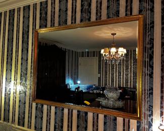 #147	Gold Framed Beveled Rectangular Mirror - 45x33	 $150.00