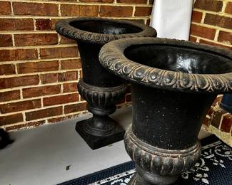 #80	Set of 2 Black Plastic Urns - 23" Tall	 $30.00