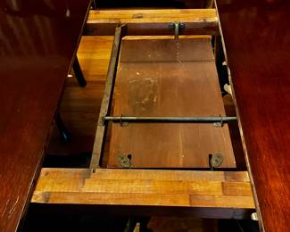 #1	double pedestal with 3 leaves and 6 chairs 61 to 97 x 40x20	 $225.00