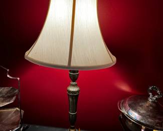 #12	heavy brass candlestick lamp 26"tall	 $75.00