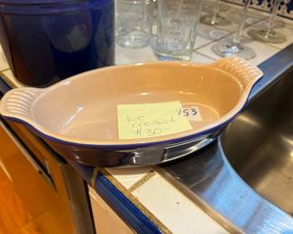 #153	Le Creuset oval Casserole Dish - Cobalt Blue	 $30.00